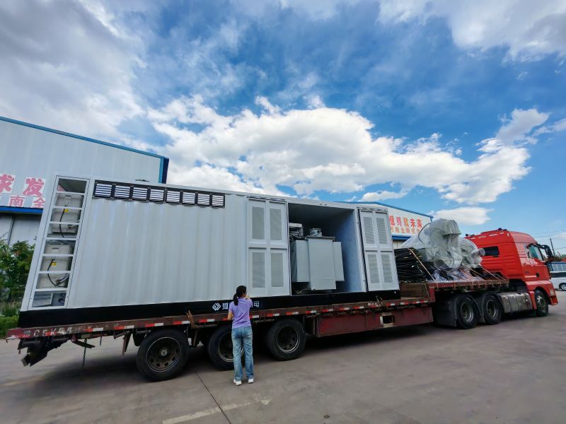 3150kva箱變配2臺1200kw/660v正壓防爆電機發貨新疆